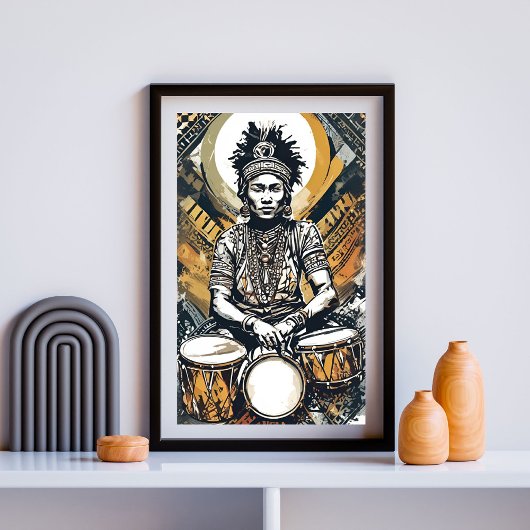 Rhythmus ihres Souls - Stammeskönigin des Trommel Poster