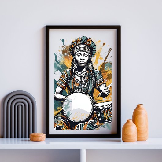 Rhythmus ihres Souls - Stammeskönigin des Trommel Poster