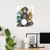 Rhythmus ihres Souls - Stammeskönigin des Trommel Poster (Heimbüro)