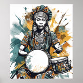 Rhythmus ihres Souls - Stammeskönigin des Trommel Poster (Vorne)