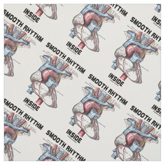 Rhythmus im medizinischen anatomischen Herzen Stoff (Muster)
