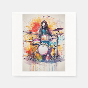 Rhythmus in Bewegung: Drummer Performance Poste Serviette