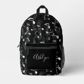 Rhythmus in Bewegung - Muster eines Musikinstrumen Bedruckter Rucksack (Vorderseite)