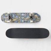 Rhythmus in blau-moderner geometrischer Kunst Skateboard (Horizontal)