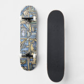 Rhythmus in blau-moderner geometrischer Kunst Skateboard (Vorderseite)