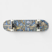 Rhythmus in blau-moderner geometrischer Kunst Skateboard (Horizontal)