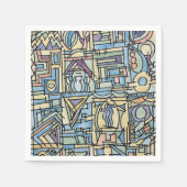 Rhythmus in blauer Hand bemalt moderne geometrisch Serviette (Vorderseite)