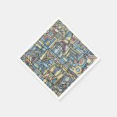 Rhythmus in blauer Hand bemalt moderne geometrisch Serviette (Ecke)