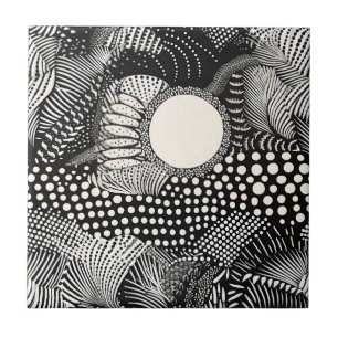 Rhythmus in Schwarz und Weiß – Abstrakte Monochrom Fliese