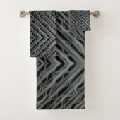 Rhythmus Pulsieren Moderne Abstrakte Kunst Illustr Badhandtuch Set (Insitu)