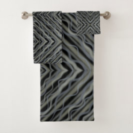 Rhythmus Pulsieren Moderne Abstrakte Kunst Illustr Badhandtuch Set