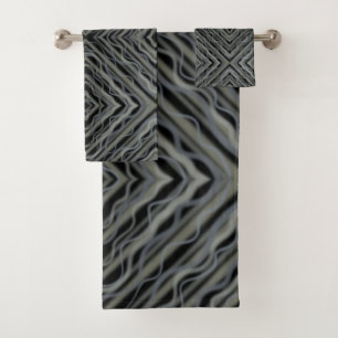 Rhythmus Pulsieren Moderne Abstrakte Kunst Illustr Badhandtuch Set