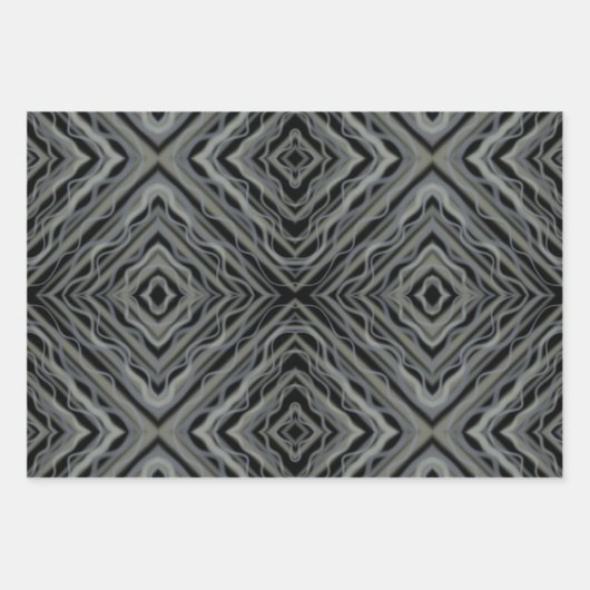 Rhythmus Pulsieren Moderne Abstrakte Kunst Illustr Geschenkpapier Set (Vorderseite 2)