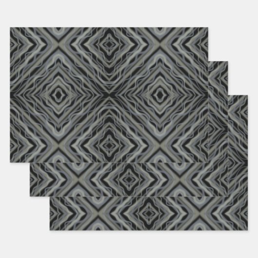 Rhythmus Pulsieren Moderne Abstrakte Kunst Illustr Geschenkpapier Set (Set)