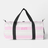 Rhythmus Streifen Horizontale Linien Grau Pink Wei Duffle Bag (Vorderseite)