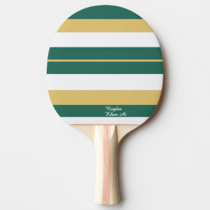 Rhythmus Streifen Linien Grün Gold Weiß Tischtennis Schläger
