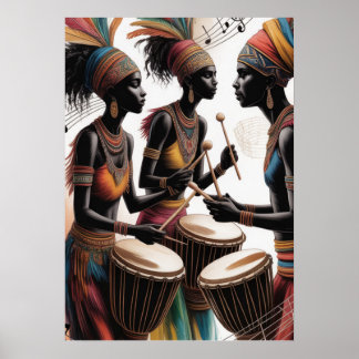 ✨Rhythmus Trommel Musik Künstlerisches Design Poster