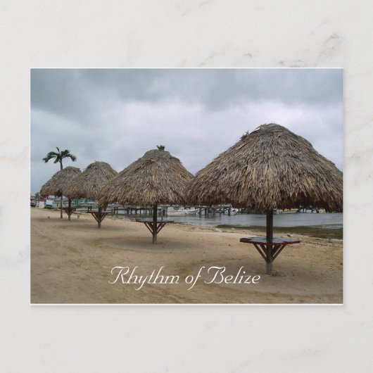 Rhythmus von Belize Palapas Postkarte (Vorderseite)