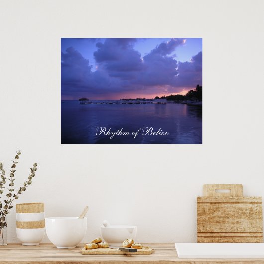 Rhythmus von Belize Sunset on the Dock Print Poster (Küche)