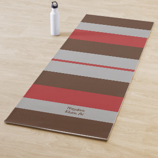 Rhythmusstreifen horizontale Linien Grau Rot Braun Yogamatte