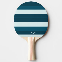 Rhythmusstreifen Horizontale Linien Meerblau Weiß Tischtennis Schläger