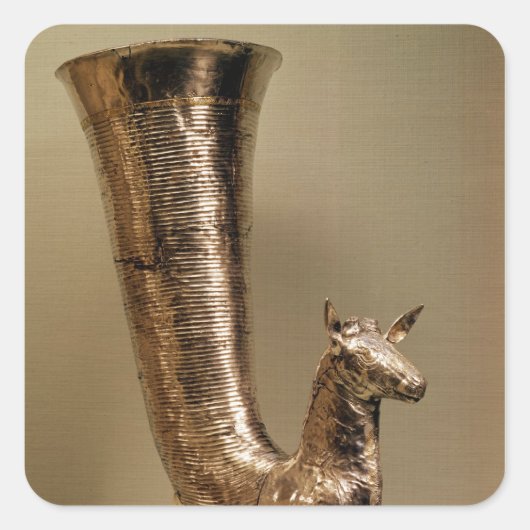 Rhyton in Form eines Ibex aus Iran Quadratischer Aufkleber (Vorderseite)