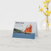 RI Burg Hügel Licht und Polarlicht Schoner Karte (Gelbe Blume)