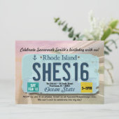 RI-Einladung für Mädchen zum 16. Geburtstag Einladung (Stehend Vorderseite)