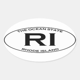 RI - Insel Rhode Ovaler Aufkleber