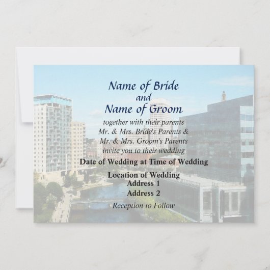 RI - Providence RI Skyline Einladung (Vorderseite)