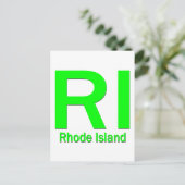 RI Rhode Island schlicht grün Postkarte (Stehend Vorderseite)