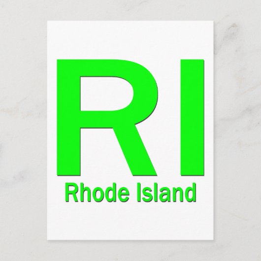RI Rhode Island schlicht grün Postkarte (Vorderseite)
