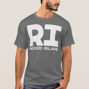 RI Rhode Island Vintager Staat Typografie T-Shirt