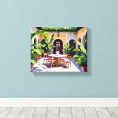 Riad Courtyard Canvas Print Leinwanddruck (Insitu (Holzboden))