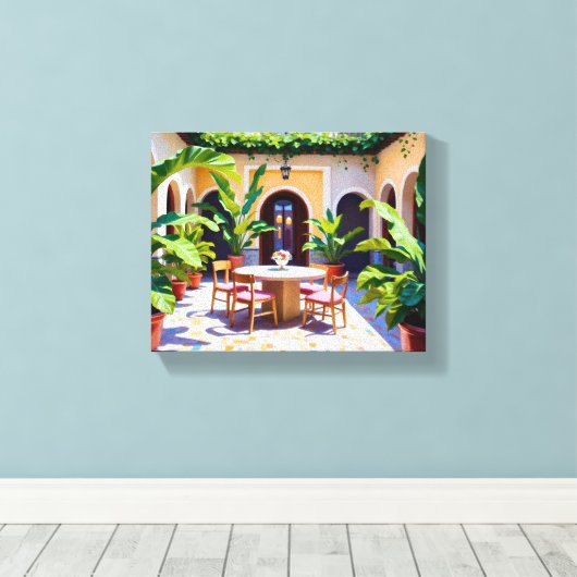 Riad Courtyard Canvas Print Leinwanddruck (Insitu (Holzboden))