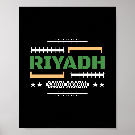 Riad Saudi-Arabien Moderne Typografie ReiseDesign Poster (Vorne)