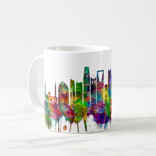 Riad Saudi-Arabien Skyline Kaffeetasse (Vorderseite Links)