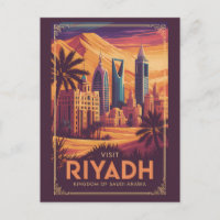 Riad Saudi-Arabien Wüsten-Illustration Reise Kunst