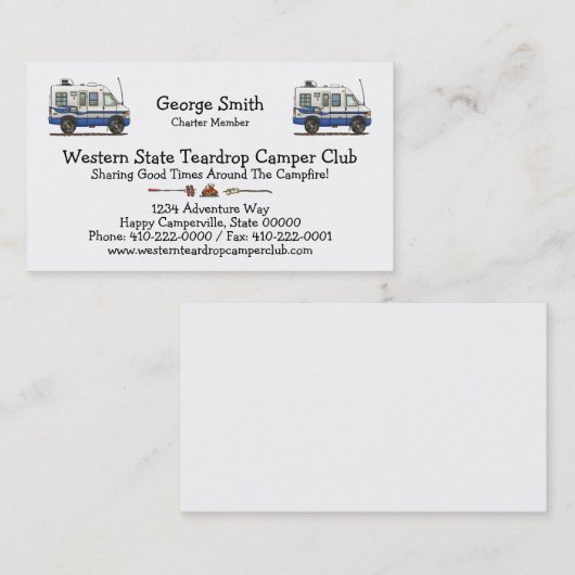 Rialta Winnebago-Camper RV HSH Visitenkarte (Vorne/Hinten)