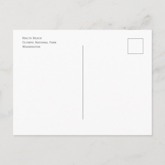 Rialto Beach, Olympic National Park Washington Postkarte (Rückseite)