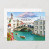 Rialto Bridge in Venice Venezia, Italy Postcard Postkarte (Vorne/Hinten)