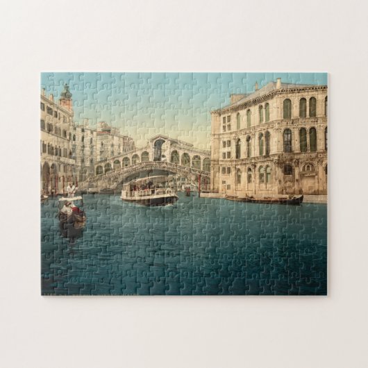 Rialto Bridge Venice Italien Grand Canal Boat Puzzle (Horizontal)