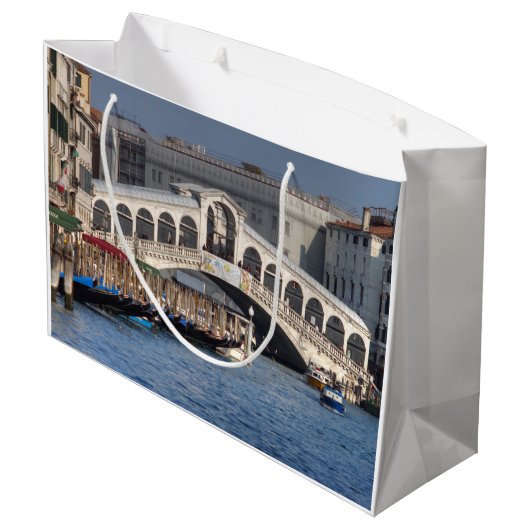 Rialto Bridge Venice Italien Große Geschenktüte (Rückseite Schrägansicht)