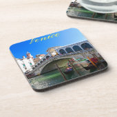 Rialto Bridge Venice - Pro Foto Getränkeuntersetzer (Linke Seite)