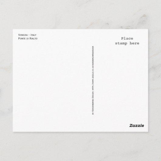 Rialto Brücke by night - Ponte di Rialto - Venedig Postkarte (Rückseite)