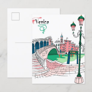 Rialto-Brücke Großer Kanal Venedig Italien Reise Postkarte