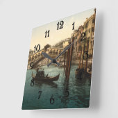 Rialto Brücke I, Venedig, Italien Quadratische Wanduhr (Winkel)