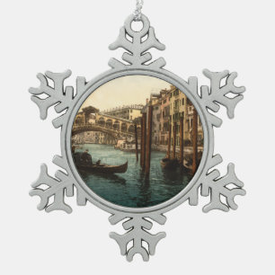 Rialto Brücke I, Venedig, Italien Schneeflocken Zinn-Ornament