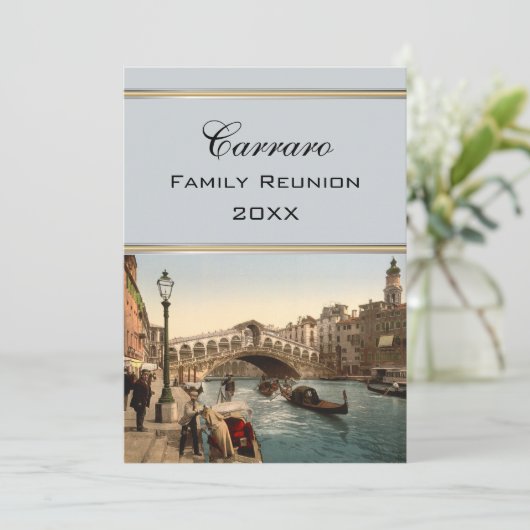 Rialto Brücke II, Familien-Wiedersehen Venedigs, Einladung (Stehend Vorderseite)