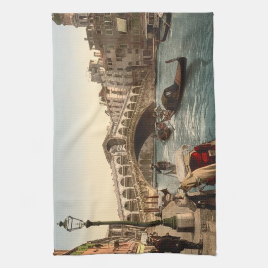 Rialto Brücke II, Venedig, Italien Geschirrtuch (Vertikal)